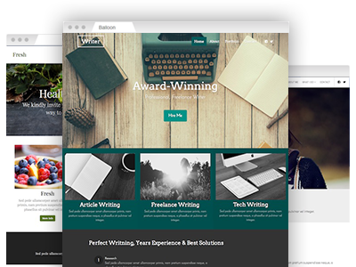 A variety of simple–to–customize website templates